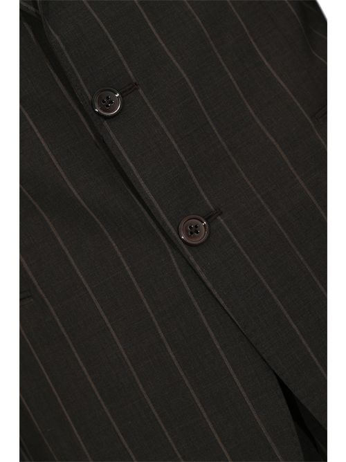 Abito monopetto in lana vergine gessato drop 4 regolare TONALI | BROWN 1RCLTAB TXAWNRE43
